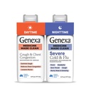 Genexa Daytime Cough & Congestion + Nighttime Severe Cold & Flu Combo Pack, Die Free, 0% Aditivi artificiali, lichid Multi-Simptom Cough, Rece, & Flu, Organic Blueberry Flavor, 12 floz (2 Pack)