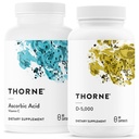 THORNE - Suport imun și de wellness Bundle - Acid azorbic și vitamina D-5000 - Funcție antioxidantă și imună - 60 Serviri