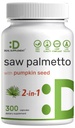 Saw Palmetto Supliment cu seminte de dovleac, 300 Capsules 