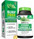 Zewise sănătate Vegan Omega 3 Supliment - Burpless Omega 3 Supliment cu DHA, EPA & DPA Acidi grasi pentru sanatate imuna - Ulei de pește Alternative de ulei de alge marine Sustenabil surse - 48 Softgels