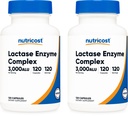 Nutricost Lactase Enzime Complex 3000 FCC ALU, 120 Capsule Veggie - non-GMO, Gluten Free, 120 Servings (2 sticle)