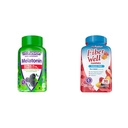 Vitafusion Extra Putere Melatonin Gummy Vitamine, 5mg, 120 ct Gummies & Fibră Ei bine, Sugar gratuit Fibra Supliment, Peach, Căpșuni și BlackBerry Aroma Suplimente, 90 Conte