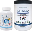 Eniva L-Glutamine Powder, 1,1-Pound și ulei de pește Omega-3 (60 de capace)