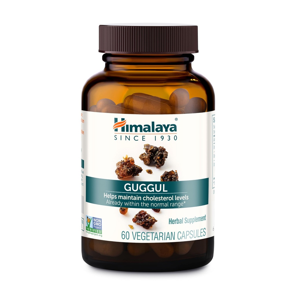 Himalaya Guggul - Herbal Liver Support for Liver Detoxifiere, Colesterol, HDL & LDL Support - Vegan, Non-GMO, Gluten Free, 720 mg, 60 Capsule
