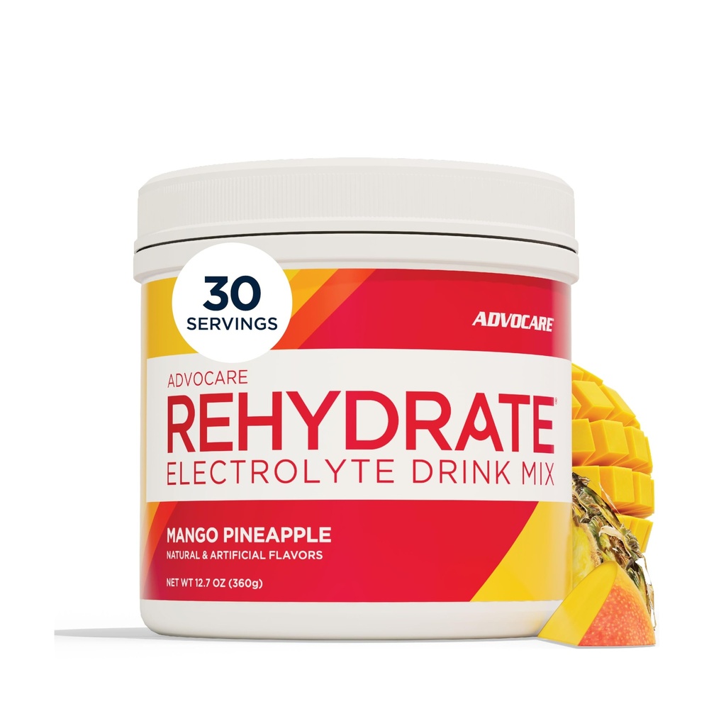 AdvoCare Rehidrat - Electrolit Drink Mix - Include magneziu, sodiu, potasiu şi calciu - antioxidant şi aminoacid fortificat - Suporturi Hidratare şi recuperare - Mango Ananas, 12,7 oz