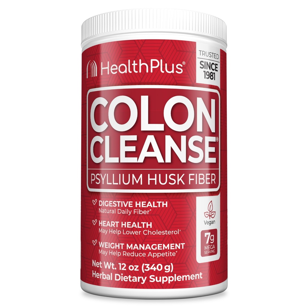 Sănătate Plus Colon Cleanse - Natural Daily Fiber Powder- Gluten gratuit, Detoxifiere, Heart Healthy (12 Ounces, 48 Servings)