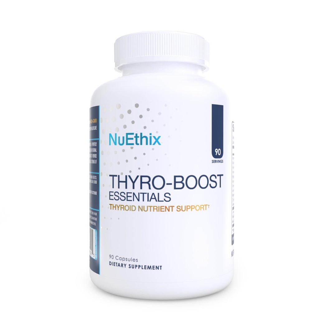 NuEthix Formulări Thyro-Boost Essentials, Suport non-Glandular pentru a asista cu funcţia tiroidiană optimă, 90 Capsule