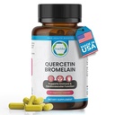 Quercetin Bromelain Supplement Supports Immune Function, Cardiovascular Health & Antioxidant Protection 800mg Quercetin 165mg Bromelain, 60 Veg Capsules, Supports Healthy Inflammation Response