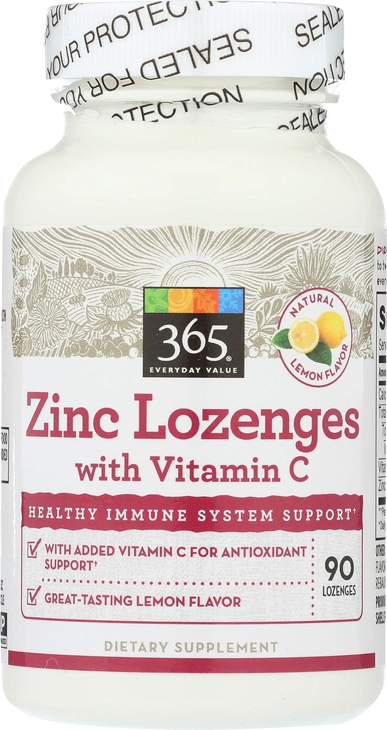 365 by Whole Foods Market, Zinc Lozenge with Vitamina C, 90 t