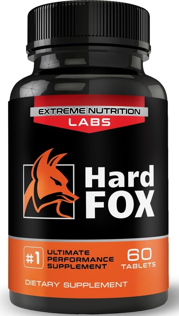 Fox Hard - #1 Performanță finală - 3" Dimensiune adăugată în 60 de zile - pastile de extindere pentru bărbați - Super Drive, Putere, Dimensiune, Rezistență - 60 Conte