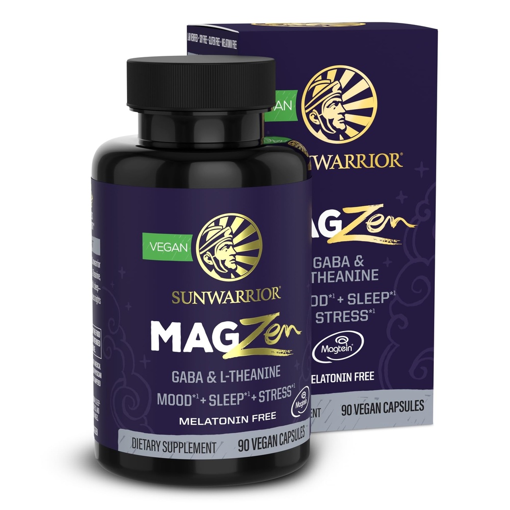 Supliment de magneziu L-Teanină Capsule de modă, Sleep & Stres Suport cu magneziu Bisglicinat, L-Teanină & GABA Promovează relaxare, Calitate de somn și Claritate Mental Vegan & Non-Drowsy 90 Capsule