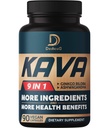 Capsule Kava Kava - 3 luni de aprovizionare - 9 Herbs with Ginkgo Biloba, Ashwagandha Root, Andean Cocoa, Graviola Leaf, Musetel, Valerian, Lemon Balm & Skullcap - Suport Mood & Immune - 90 pastile