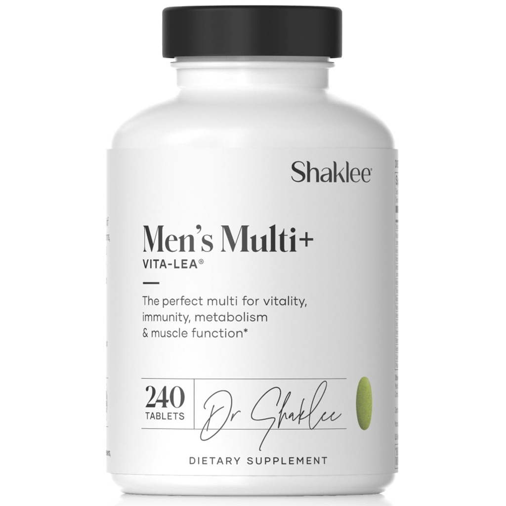 Shaklee - Vita-Lea® Men High Potence Multivitamine și Multiminerale - Sprijină Inima, Imunitatea, Oase și Sănătatea Comună - Formulat pentru Nevoile Unice ale Bărbaților - Include Vitamina C, D și E - 240 Tablete