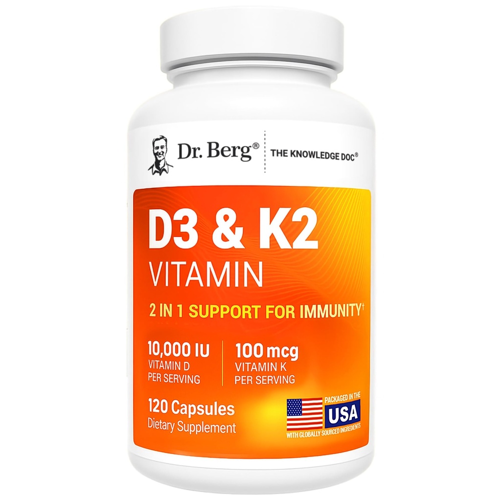 Dr. Berg Rezistenta maxima 2-in-1 Vitamina D3 K2 10000 UI 