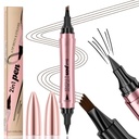 Q710 2in1pen,4-tip Brow pen&Eyeliner,Dcuble-ended design,wild eyebrow makeup,microblading eyebrown pen,waterproof,Soft nib,Cu un accident vascular cerebral neted(2#Dark Brown)