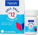 Hyland Nr. 12 Celulă Sare Silicea 6X Tablete, Acnee și Blackhead Tratamentul, Suplimentul de creștere a părului și unghiilor și întăritor, Iritații cutanate, Tablete de dissolvire rapidă, 100 Conte