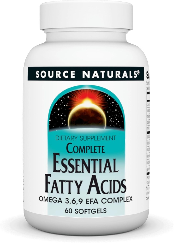 Sursa Naturals Complete Essential Acids Omega 3,6,9 EFA Complex, 60 Softgels