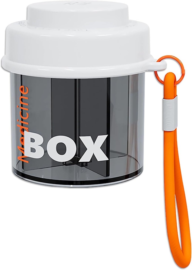 Pilula Dispenser,Portable Supplement Organizator Sticla cu anti-amestecare și deschideri largi Design pentru călătorie (Orange)