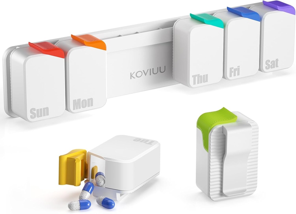 Weekly Pill Organizator, Extra Large Pill Box, Removable Daily Pill Case, Daily Pill Containe 7 zile impermeabil, Stickable Medicine Deţinătorul caz de vitamine pentru bătrâni, Pacienţi Artic, Copii