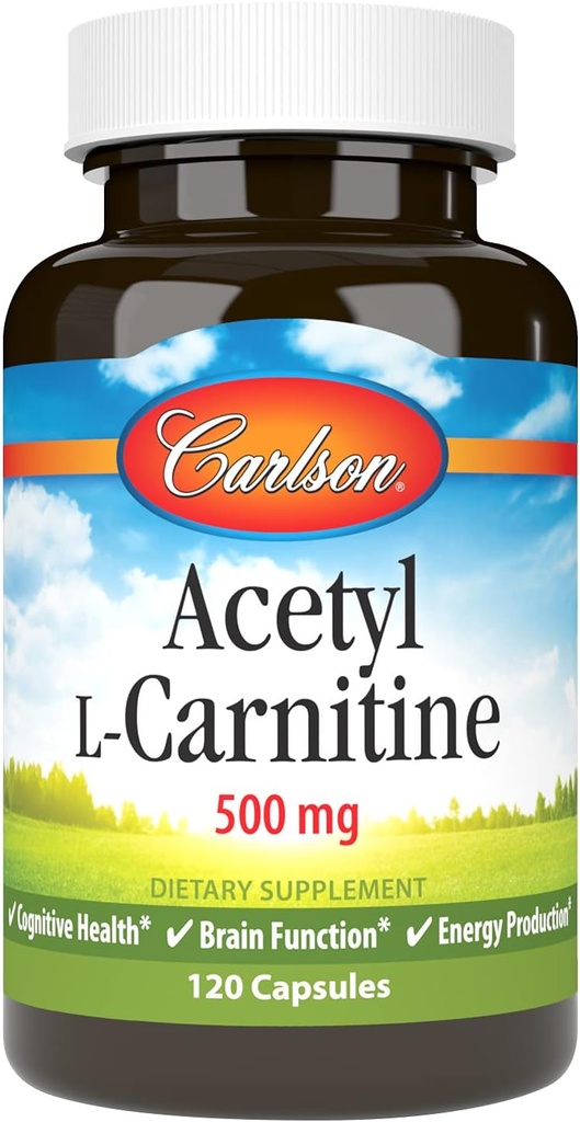 Carlson Labs Acetil L-Carnitina, 500 mg, 120 capsule