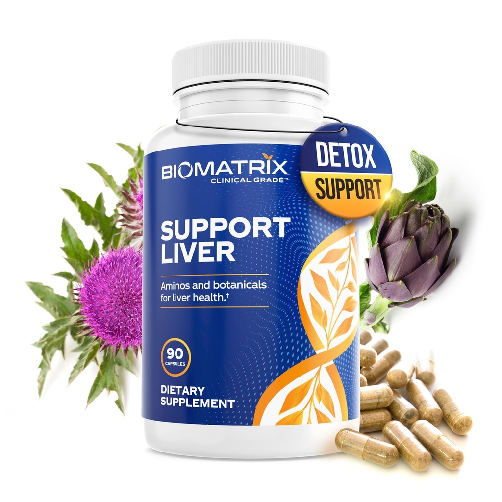 BioMatrix Ficat Cleanse Detox & Reparații, Artichoke Extract de ficat de sănătate Formula, Suplimentul hepatic cu lapte Thistle, Taurina, Metionina 