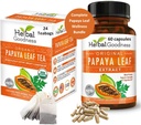 Papaya Leaf Extract capsule și Papaya Leaf Tea Bundle - Sprijin complet Immune sănătate și Digestive Wellness