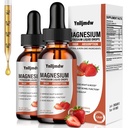 Magneziu Glicinat Picături lichide, 1000 mg Supliment de magneziu lichid cu Bromelain, vitamina B6 C D, Complex de magneziu de înaltă absorbţie pentru noapte, Muscle & Energy Support, 2 Fl Oz (Pachet de 2)