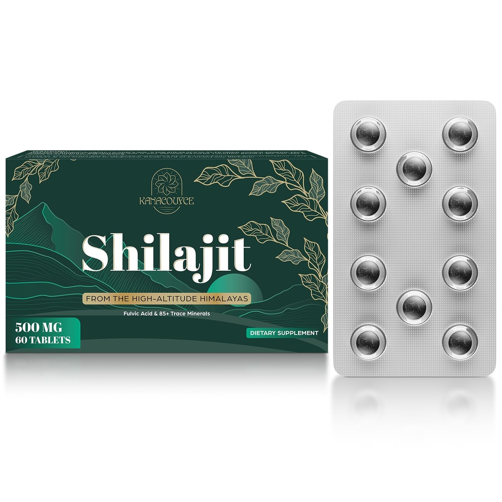 30.000 MG Shilajit Tablets, Shilajit Himalayan Organic, cu acid pelvian & 85+ Trace Minerale, Mai eficient decât Shilajit Resin & Capsule, Shilajit pentru bărbați și femei, cu Lab Test. 60 Conte.