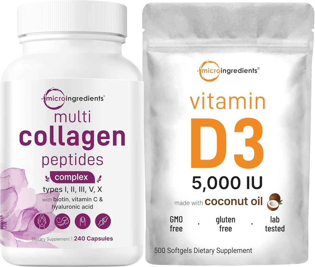 Micro Ingrediente Multi Colagen Pastile & Vitamina D3 5000 UI Bundle Pack 