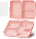 Auvon Daily Pill Organizator Fit cu geanta sau buzunar, Compact Case de pastile de călătorie cu Slim Folding Design și Long-Lasting Hings pentru a deține vitamina, ulei de pește, supliment sau bijuterii (Pink)