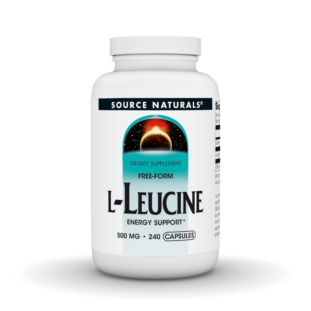 Sursa Naturals L-Leucine, suport energetic*, Un supliment de acid amino esenţial pentru suport energetic - 240 capsule