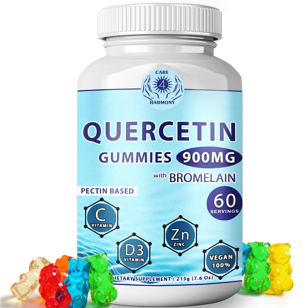 Quercetin Gummies - Quercetin cu Bromelain Vitamina C + zinc Vitamina D3 