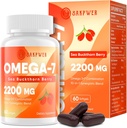Omega-7 Sea Buckthorn Oil - with Omega-3 EPA/DHA Fish Oil, Cinnamomum, Schinduf, ALA, Green Tea, Cayenne Pepper, Turmeric, Resveratrol, Black Pepper - Gluten-Free, 60 Softgels