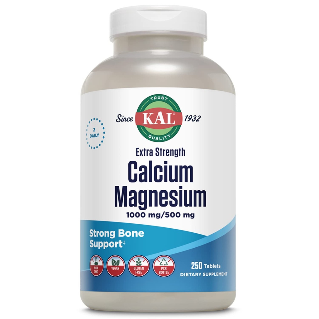KAL Extra Concentration Calciu Magneziu Tablete, 250 Count