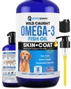 Omega 3 ulei de pește pentru câini - mai bine decât ulei de somon - Câine supliment de ulei de pește pentru a reduce vărsarea și mâncărime - Suporturi articulații, creier, și sănătatea inimii - Suplimentul pielii și haine - ulei de pește lichid