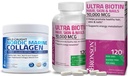 Bronson Marine Colagen Peptides Hidrolized Proteine pulbere + Ultra Biotin 10000 Mcg par Piele si unghii Supliment
