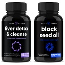 NutraChamps Ficat curata dezintoxicare și capsule de ulei de semințe negru Bundle