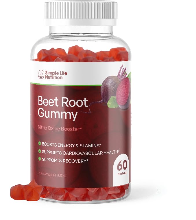 Gumele de rădăcină de sfeclă organică - Booster oxid de azot pentru bărbați și femei - Sfeclă Vegetală verde organică non-GMO Gluten - 60CT