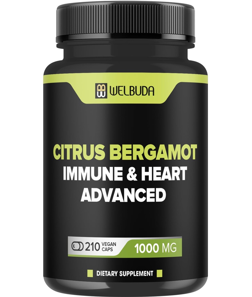 Citrus Bergamot cu Olive Leaf, Hawthorn Berry & More - Formula combinată pentru sănătatea circulară, funcția de protecție, sănătatea pielii - 210 capsule - 105 Day