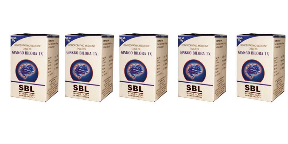 Ginkgo Biloba 1x Tablets SBL Homeopatie - 25g (Pachet de 5)