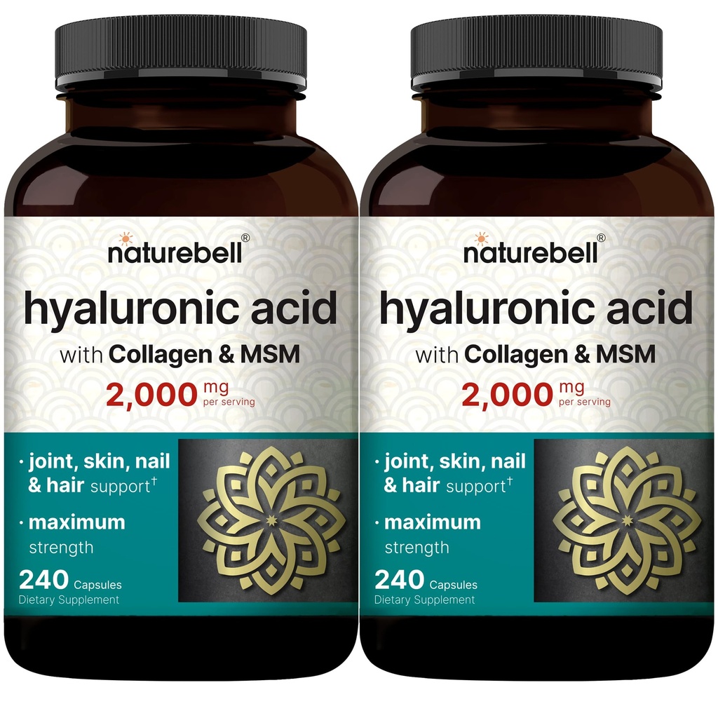 NatureBell 2 Pack Hialuronic Acid Suplimente 2000 mg 