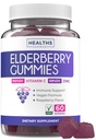 Vegan Sambucus Elderberry Gummies pentru adulți - Black Elderberry Vitamina C și Gumies de zinc pentru wellness zilnic și sezonier - Delicious și Nutritious Immune Support Gummy (1 lună de aprovizionare)