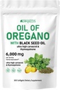 Ulei de Oregano cu ulei de semințe negru 2-in-1 Softgels 6000mg 300 Conte non-GMO Suport imun Formula Herbal