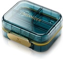 Portable Travel Pill Organizator cu 7 Compartimente - Perfecționat săptămânal caz Pilula cutie de pastile impermeabile pentru vitamine și medicamente de zi cu zi, container Pilulă mică pentru Pursa de buzunar (albastru)