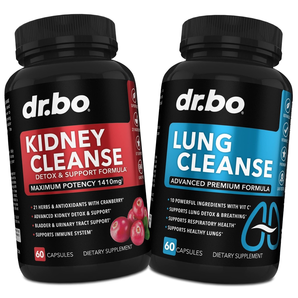 DR. BO Kidney Cleanse & Lung Support Pastilele - Formulare de plante Premium pentru a sprijini Rinichi & Lung Health
