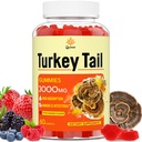 Turkey Tail Mushroom, Turkey Tail (100% Fruiting Body, 40% Beta Glucans) adauga Black Pepper, Mushroom Gummies for Gut, Energy, Brain & Immune Support, Mixed Berries Flavor 