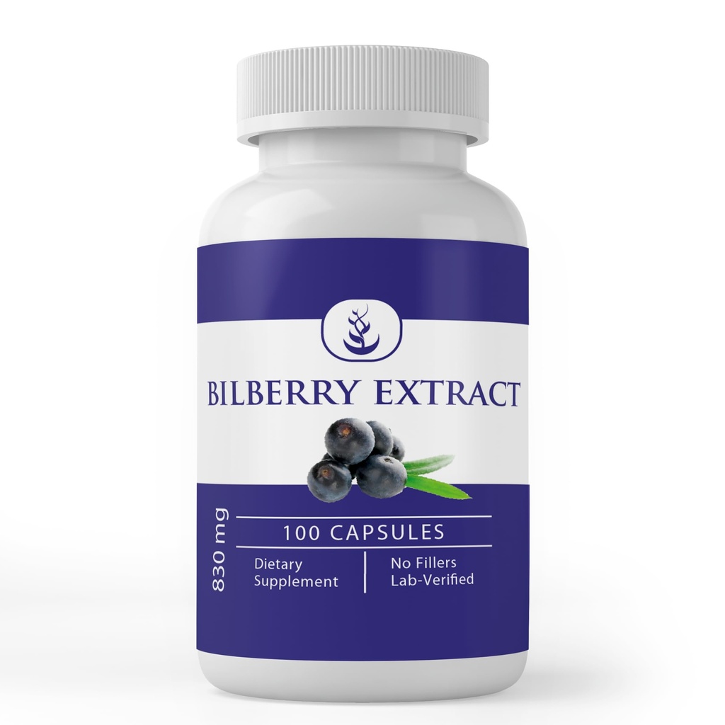 Ingrediente originale pure Extract de bilberry, (100 capsule) întotdeauna pure, fără aditivi sau Fillers, Lab verificat