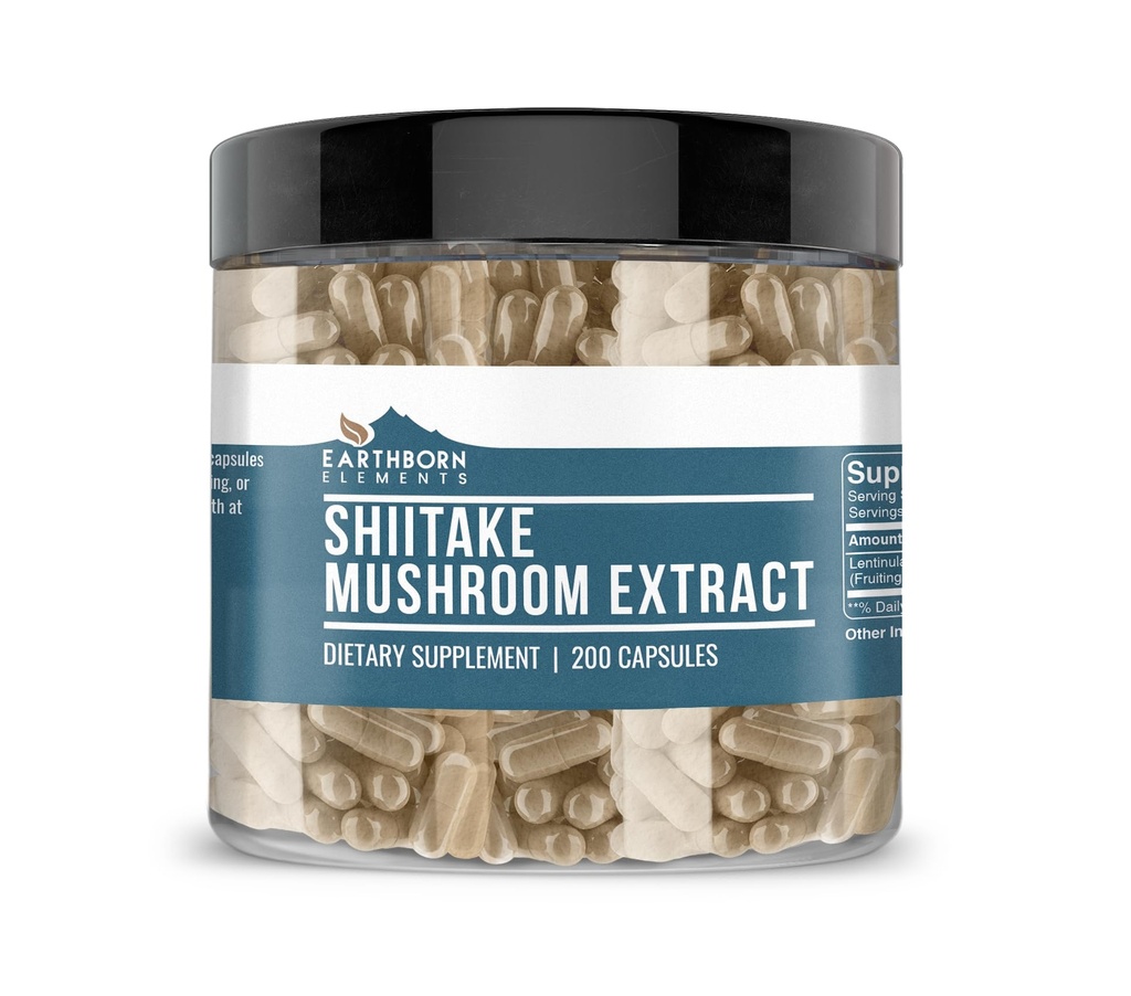 Extract de ciuperci Shiitake 200 capsule, pur și nediluat, fără aditivi