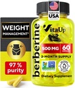 Berberine Supliment 500mg - Statele Unite ale Americii Made Berberine 500mg - non-GMO Berberine HCL - Berberine Suplimente pentru managementul greutății, energie, suport imun - 60 capsule
