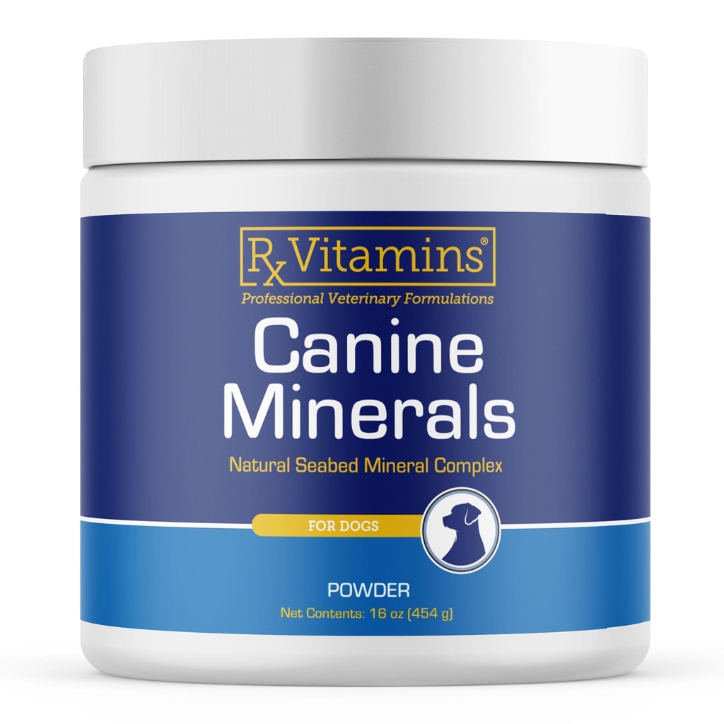 Rx Vitamine Minerale canine - Minerale esentiale pentru câini - Calciu, Magneziu, Supliment de fier, Bone si Supliment comun pentru K9, Suport Imun - 16oz